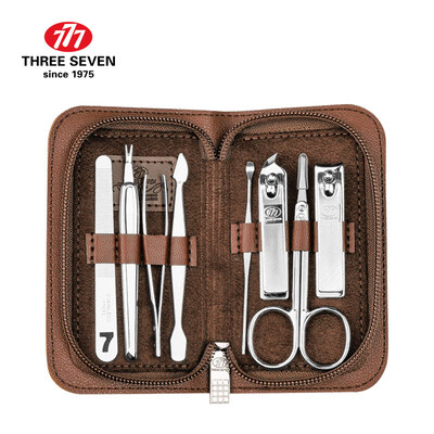 

777 THREE SEVEN nail clipper set nail scissors nail clippers nail manicure set 8 piece set TSM-81XC brown