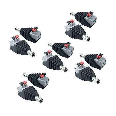 

ZDM 5Pairs Intelligent Connection DC Power Male Female 55x21mm Connector Adapter Plug Cable Pressed for LED Strips 12V