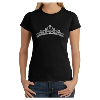 

Womens Word Art T-Shirt - Princess Tiara- LA Pop Art