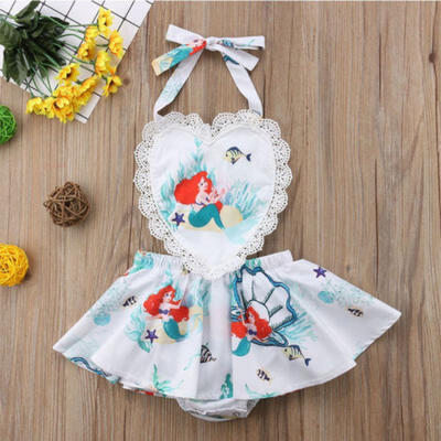 

Newborn Baby Girl Infant Floral Romper Jumpsuit Bodysuit Mermaid Clothes Outfit