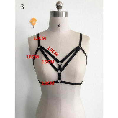 

Women\s Sexy Bandage Crop Top Black Spagetti Strap Cami Bra Triangle Bralette