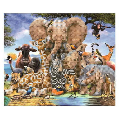 

UpperX 5D DIY Diamond Painting Kit Rhinestone Crystals Embroidery Cross Stitch Kit Arts Home Wall Decor Craft Animal Park