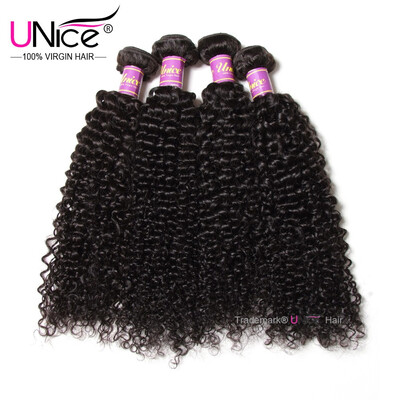 

UNice 8A Peruvian Jerry Curly Hair Remy Virgin Human Hair Weaves 400g