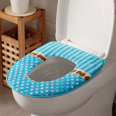 

Jingdong Supermarket] Ou Runzhe toilet pad upgrade version of the coral velvet made four fitted toilet pad (color flower