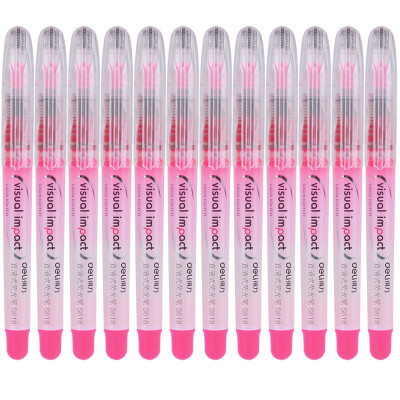 

Powerful deli red straight liquid marker fluorescent pen marker 12 pcs box S618