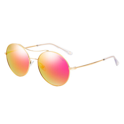 

Parsons (PARZIN) retro round box polarized sunglasses couple models driving sunglasses 8082 silver frame reflective film mercury