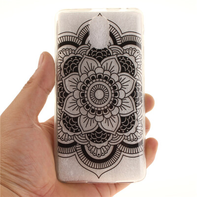 

Black sun flower Pattern Soft Thin TPU Rubber Silicone Gel Case Cover for Lenovo Vibe P1M