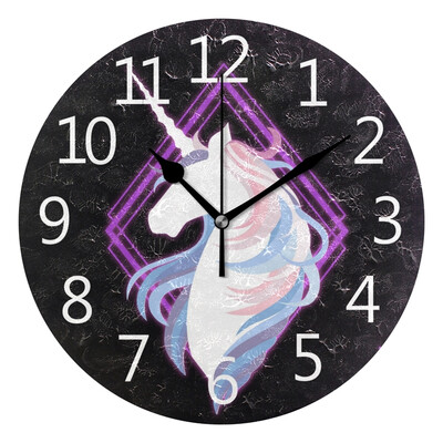 

Wall Clock Magical Unicorn Round Wall Clock Arabic Numerals Design