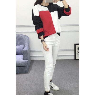 

Korean Winter Spell Color Blouse Casual Warm Sweater Loose Shirt Top Size M -XXL