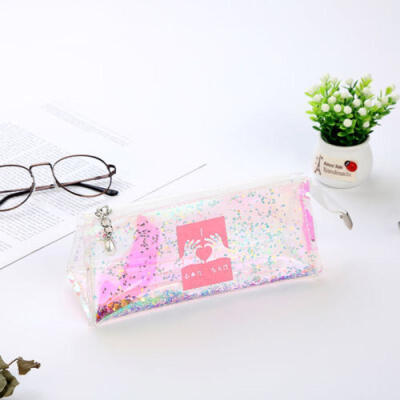 

Fashion Hologram Pen Pencil Case Cosmetic Makeup Coin Pouch Storage Purse Bag