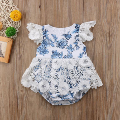 

Newborn Infant Baby Girls Romper Lace Floral Jumpsuit Outfits Sunsuit One-pieces