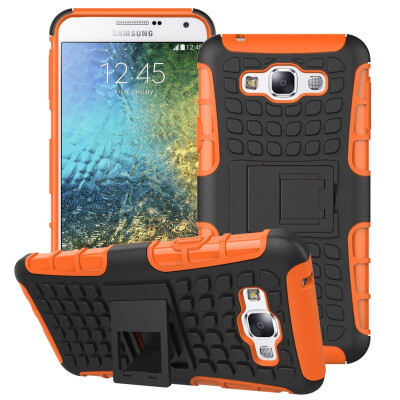 

Fivice Samsung E7 Case TPU anti-fall tire pattern back clip bracket phone case