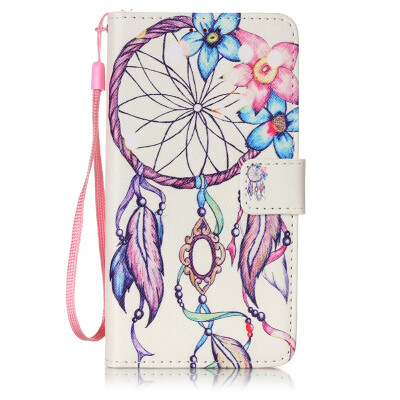 

Flower Bell Design PU Leather Flip Cover Wallet Card Holder Case for LG K7