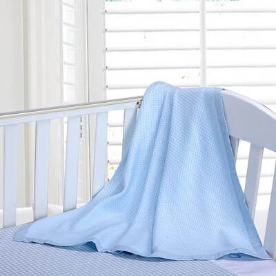 

hi hi treasure (KSbabe) bamboo fiber baby cover blanket baby summer cool baby children's mats breathable blanket ice blanket (120 90cm blue