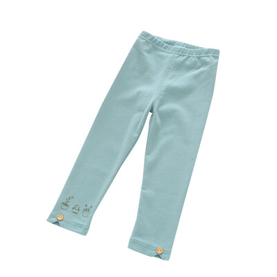

Ou Mai Beibei plant potted children's leggings girl leggings children's trousers Qiuku pants M0013 bean green 100