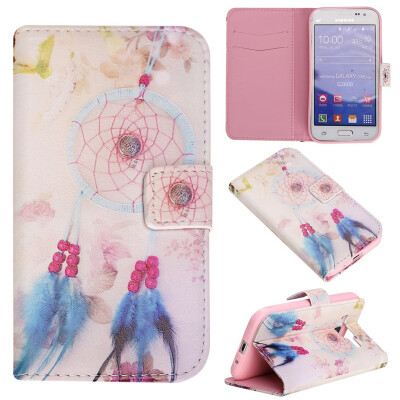 

Plumes and chimes Design PU Leather Flip Cover Wallet Card Holder Case for SAMSUNG GALAXY CORE Prime G360