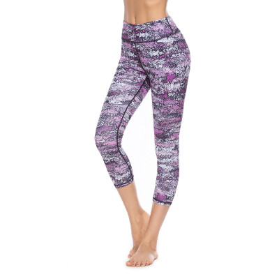 

Womens Printed Full-Length Leggings Athletic Workout Pants with Mesh Panels Medium Dark Gray