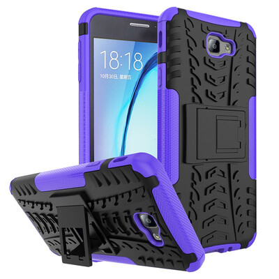 

Fivice Samsung J7 PrimeOn 7 2016 Case TPU anti-fall tire pattern back clip bracket phone case