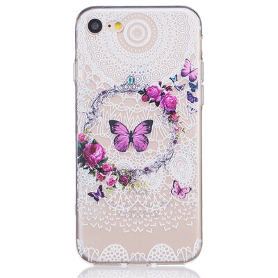 

Pattern Butterfly Dress girl Pattern Soft Thin TPU Rubber Silicone Gel Case Cover for IPHONE 7