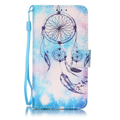 

Blue Wind Chime Design PU Leather Flip Cover Wallet Card Holder Case for SAMSUNG A310