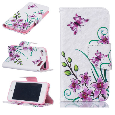 

Pink butterfly Design PU Leather Flip Cover Wallet Card Holder Case for iPod TOUCH 5/6