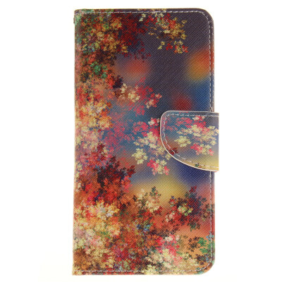 

Colorful flowers Design PU Leather Flip Cover Wallet Card Holder Case for IPHONE 7 Plus