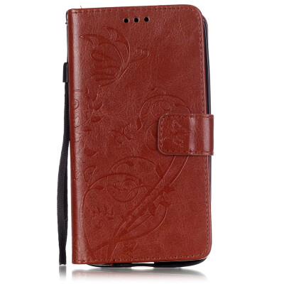 

Brown Flower Design PU Leather Flip Cover Wallet Card Holder Case for MOTO X PLAY