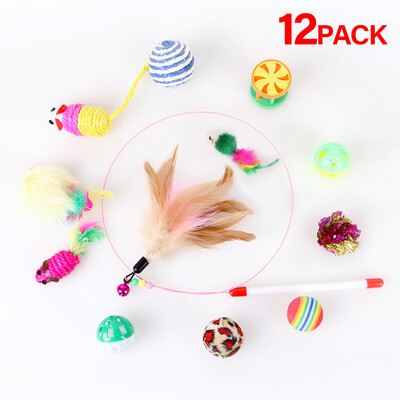 

Cat Toy Set Cat Toy Mouse Cat Ball Toy Variety Kitty Toy Set 12 PCS