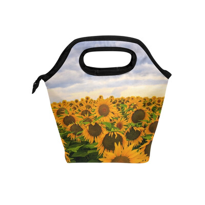 

Blue Sky Sunflower Lunch Bag Tote Bag Travel Picnic Organizer Lunch Holder Handbags Lunch Bag Box