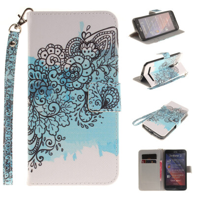 

Butterfly flowers Design PU Leather Flip Cover Wallet Card Holder Case for ASUS ZenFone 2 ZE551ML