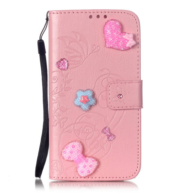 

Pink Flower Design PU Leather Flip Cover Wallet Card Holder Case for IPHONE 5C