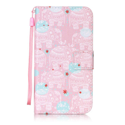 

Pink Elephant Design PU Leather Flip Cover Wallet Card Holder Case for Huawei Y6 Pro