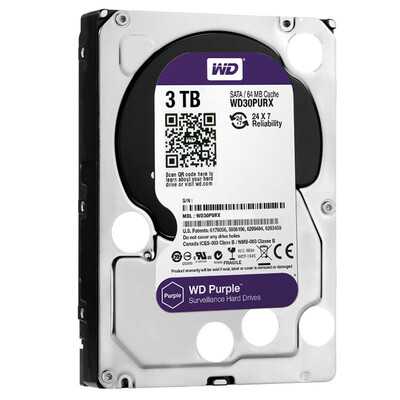 

Western Digital (WD) Фиолетовый диск мониторинга 64M жесткий диск 3TB SATA6Gb / с (WD30PURX)