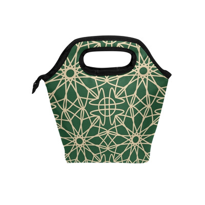 

Insulated Lunch Tote Bag Cross Line Travel Picnic Lunch Handbags Portable Zipper Lunch Bag Box