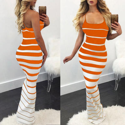 

New Women Summer Casual Bandage Bodycon Evening Party Cocktail Long Maxi Dress