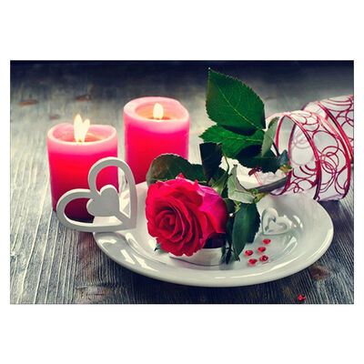 

UpperX 5D Diy Diamond Painting Cross-switch Rose&Candle 3D Diamond Painting Round Rhinestones Painting Embroidery