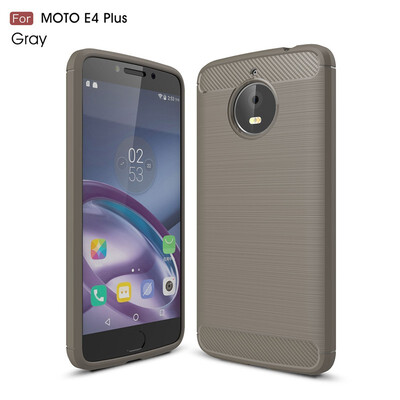 

Fivice Motorola Moto E4S Plus case Luxury brushed carbon fiber TPU soft shell