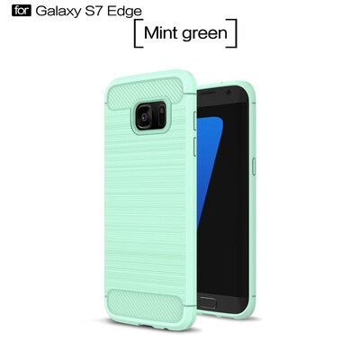 

Fivice Samsung Galaxy S7 edge case Luxury brushed carbon fiber TPU soft shell