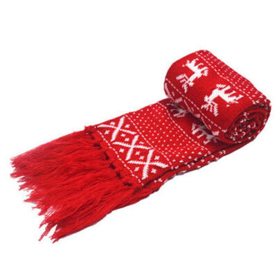 

Women Men Winter Warm Knitted Scarf Christmas Deer Lovers Scarves Shawl Wrap