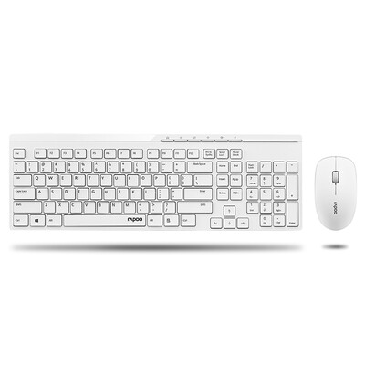 

Rapoo X8100 Wireless Mouse Keyboard Set Wireless Keyboard Mouse Set Wireless Keyboard Set Multimedia Keyboard Computer Keyboard Notebook Keyboard White
