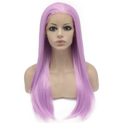 

Long Straight Light Purple Lace Front Synthetic Hair Costume Wig