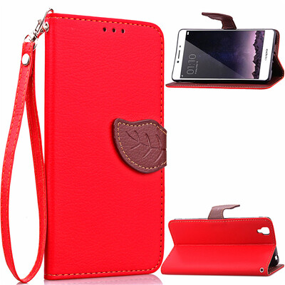

Red Design PU Leather Flip Cover Wallet Card Holder Case for OPPO R7S
