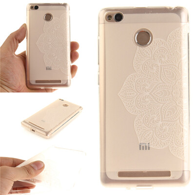

Half white flowers Pattern Soft Thin TPU Rubber Silicone Gel Case Cover for XiaoMi Redmi 3sRedmi 3XRedmi 3S Prime