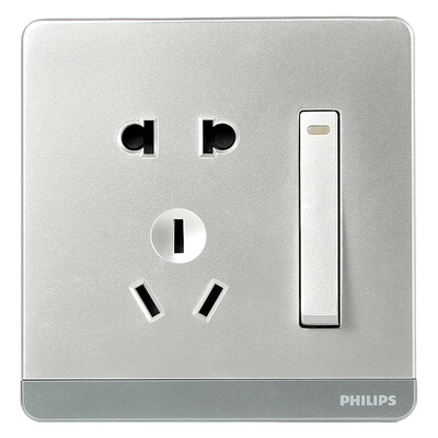 

Philips (PHILIPS) гнездо для переключателя серии 10A с пятью отверстиями с серебристой текстурой серебристого цвета