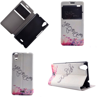 

Let's Run Design PU Leather Flip Cover Wallet Card Holder Case for Wiko Rainbow Up