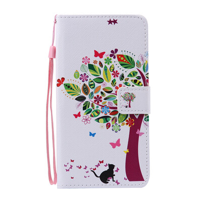 

Tree&Cat Design PU Leather Flip Cover Wallet Card Holder Case for LG V10