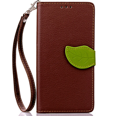 

Brown Design PU Leather Flip Cover Wallet Card Holder Case for HTC One M8 Mini