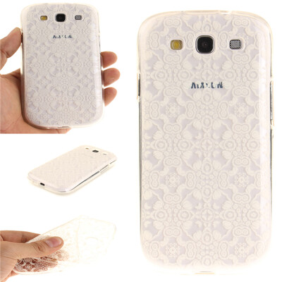 

Half white flowers Pattern Soft Thin TPU Rubber Silicone Gel Case Cover for SAMSUNG Galaxy S3 I9300