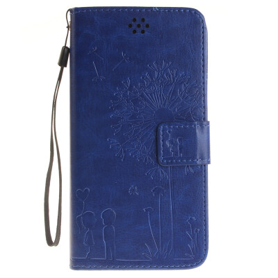 

Blue Lovers and Dandelion Style Embossing Classic Flip Cover with Stand Function and Credit Card Slot for Redmi 3s