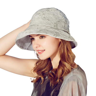 

Jingdong supermarket kamon Kenmont km-3180 outdoor women summer fashion printing curling sun fisherman hat light gray